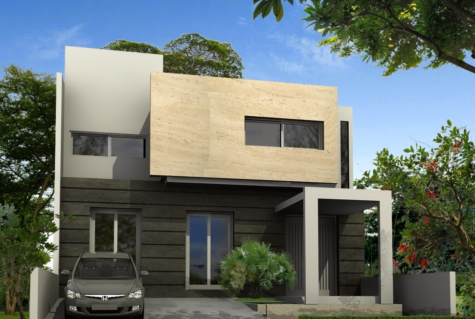 Contoh gambar desain eksterior rumah sederhana, minimalis, modern, dan ...